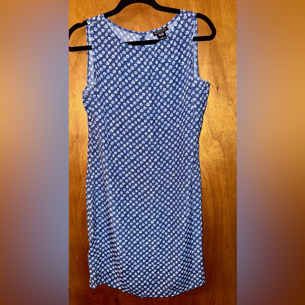 5/$25 Size 8 blue floral pattern sheath dress